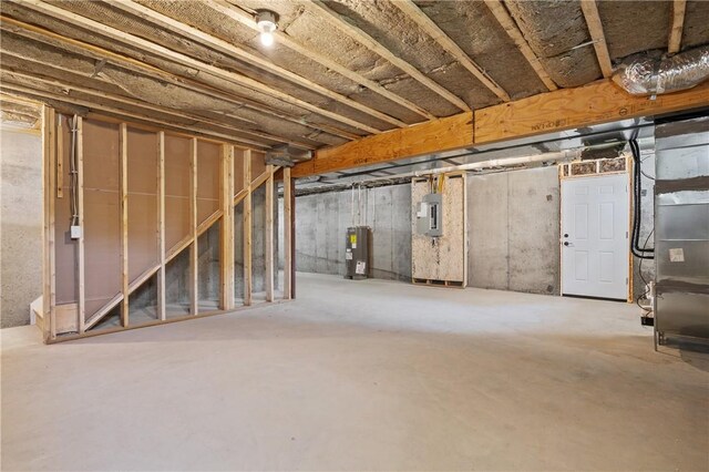 52 Governor St, Cumberland, RI 02864 - unfinished below grade area with electric water heater and electric panel