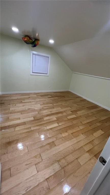 33 Williams St, New London, CT 06320 - bonus room featuring light wood-style floors, vaulted ceiling, and recessed lighting