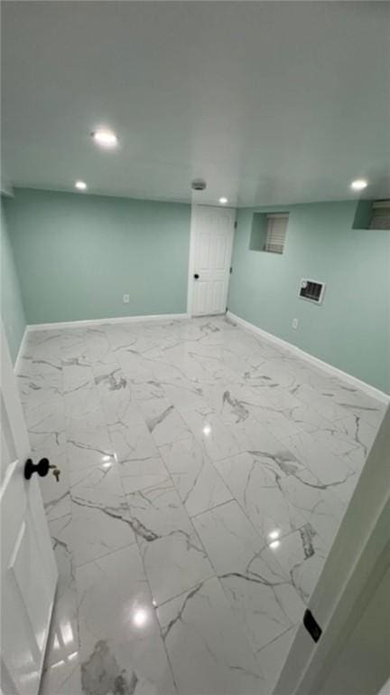 33 Williams St, New London, CT 06320 - spare room featuring light marble finish floors and recessed lighting