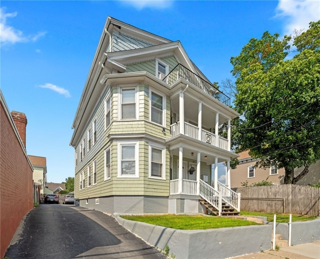 313 Branch Ave, Providence, RI 02904 - view of front of home featuring a balcony and covered porch