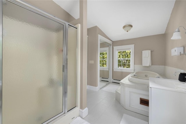 110 Spofford Ave, Warwick, RI 02888 - washroom featuring a baseboard heating unit, light tile patterned floors, and baseboard heating