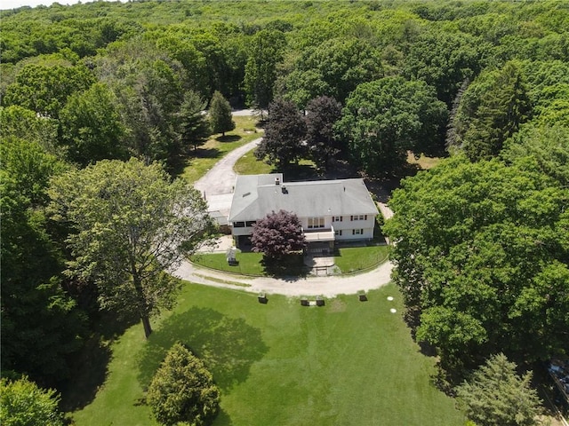 350 Shippee Rd, East Greenwich, RI 02818 - view from above of property featuring a heavily wooded area