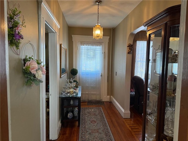 68 Grove St, Providence, RI 02909 - entrance foyer featuring wood finished floors and arched walkways