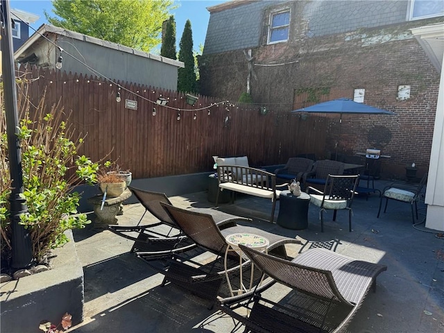 68 Grove St, Providence, RI 02909 - view of patio with an outdoor living space