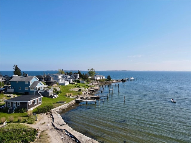 19 Lindberg Rd, Stonington, CT 06378 - water view with a dock and nearby suburban area