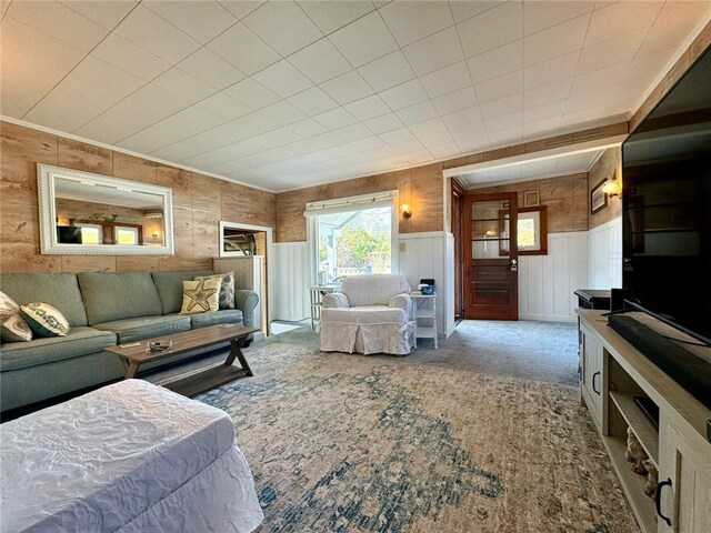 19 Lindberg Rd, Stonington, CT 06378 - living area featuring carpet and wainscoting