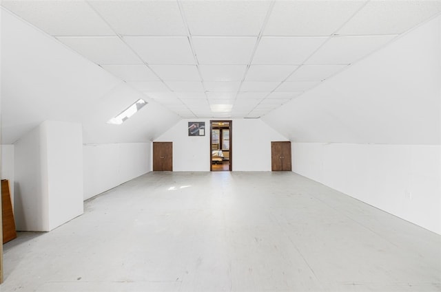 105 Overland Ave, Cranston, RI 02910 - additional living space featuring lofted ceiling and concrete flooring
