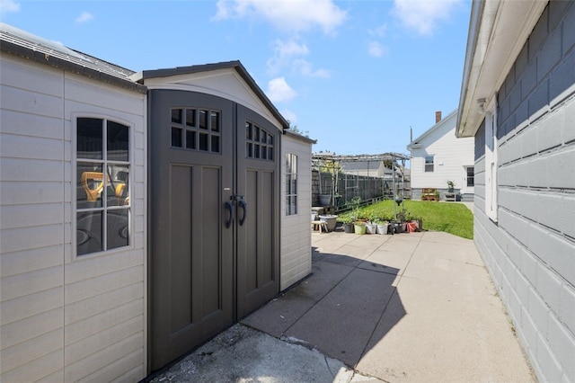 105 Overland Ave, Cranston, RI 02910 - view of patio featuring a shed