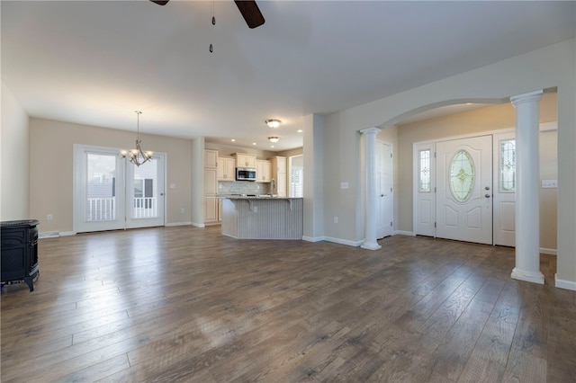 109 Chickadee Ln, South Kingstown, RI 02879 - entryway with ceiling fan, dark wood-style flooring, and healthy amount of natural light
