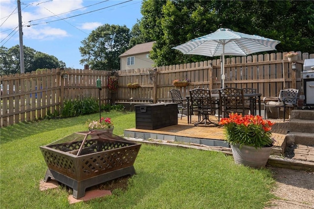 4 Linwood St, West Warwick, RI 02893 - fenced backyard featuring outdoor dining area and a wooden deck