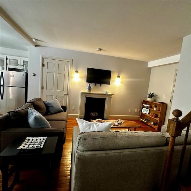 446 Bellevue Ave Unit 6, Newport, RI 02840 - living area with wood finished floors and baseboards