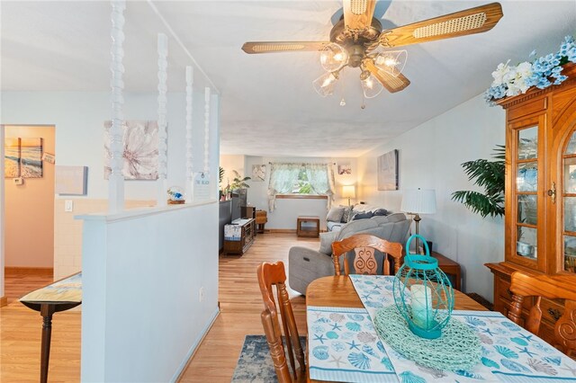 17 Cedar Dr, West Warwick, RI 02893 - dining room featuring light wood finished floors and ceiling fan