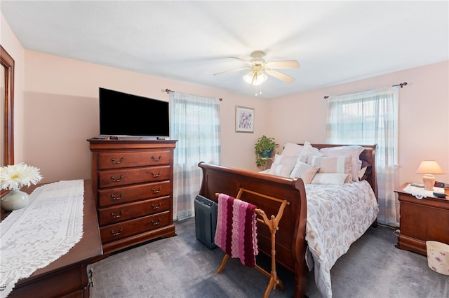 17 Cedar Dr, West Warwick, RI 02893 - bedroom with dark carpet, multiple windows, and ceiling fan