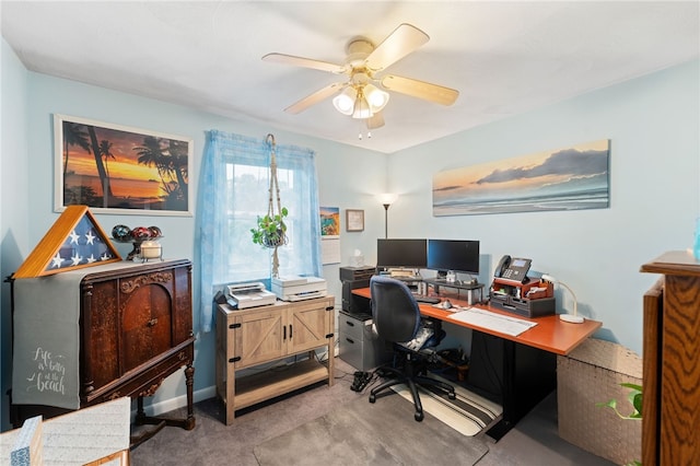 17 Cedar Dr, West Warwick, RI 02893 - office featuring a ceiling fan and light colored carpet