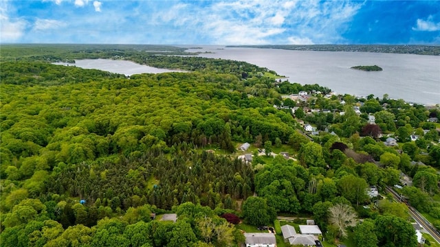 214 Highland Rd, Tiverton, RI 02878 - aerial view of property's location with a forest and a nearby body of water