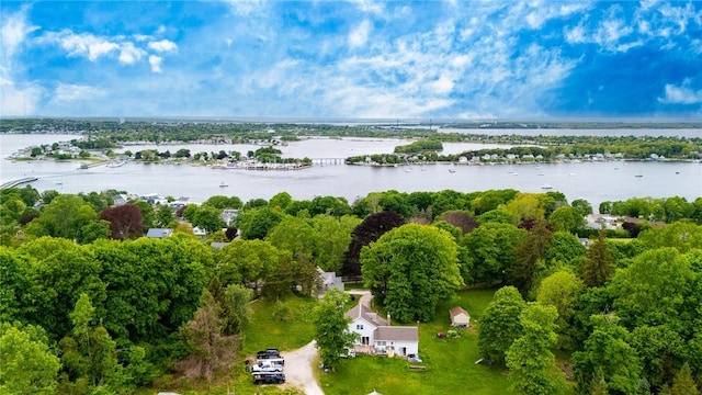 214 Highland Rd, Tiverton, RI 02878 - aerial view of property and surrounding area featuring a nearby body of water and a notable bridge