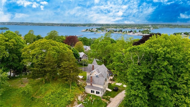 214 Highland Rd, Tiverton, RI 02878 - view from above of property with a nearby body of water