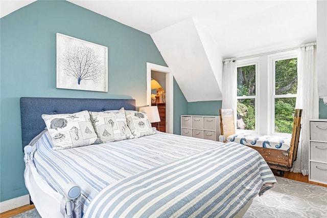 214 Highland Rd, Tiverton, RI 02878 - bedroom with vaulted ceiling and wood finished floors