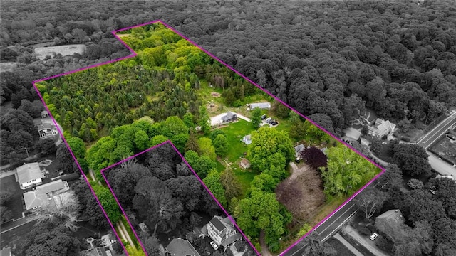 214 Highland Rd, Tiverton, RI 02878 - aerial view of property's location featuring property parcel outlined