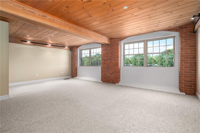 1 Tupperware Dr Unit 231, North Smithfield, RI 02896 - carpeted spare room featuring wooden ceiling and brick wall