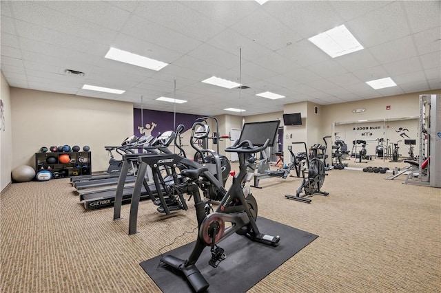 1 Tupperware Dr Unit 231, North Smithfield, RI 02896 - gym featuring carpet flooring and a drop ceiling