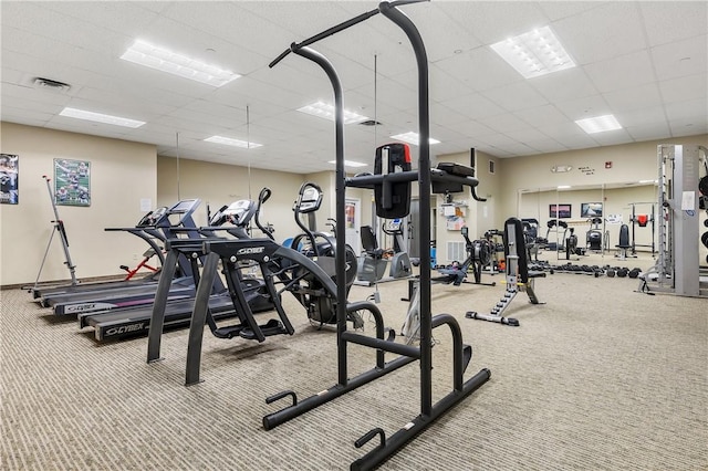 1 Tupperware Dr Unit 231, North Smithfield, RI 02896 - exercise room featuring carpet floors and a drop ceiling