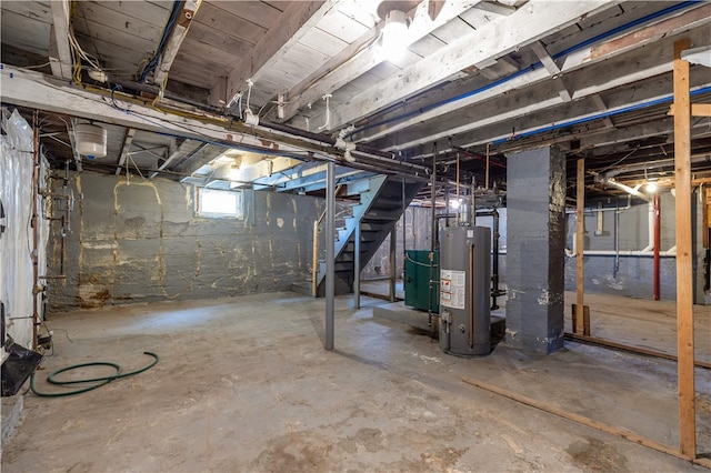 35 Inman Ave, Warwick, RI 02886 - basement featuring gas water heater and stairs