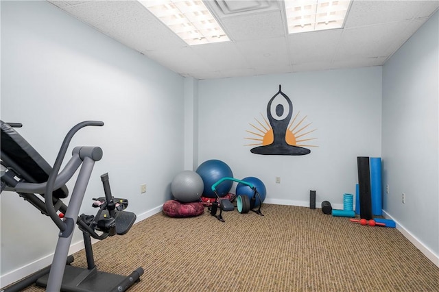 1 Tupperware Dr Unit 115, North Smithfield, RI 02896 - workout room with carpet flooring and a paneled ceiling