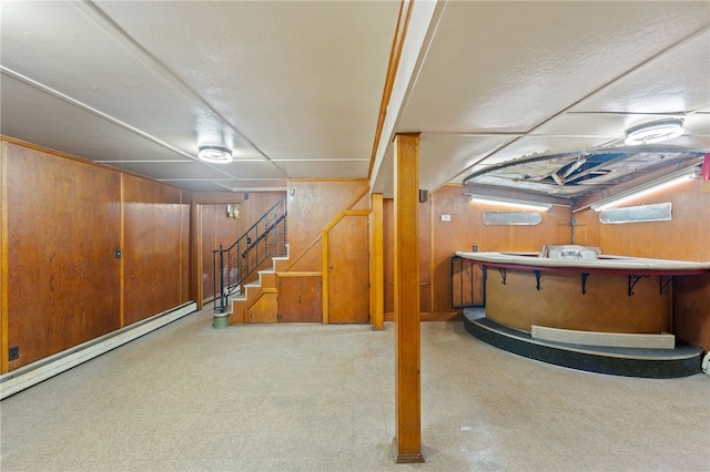 53 Overland Ave, Cranston, RI 02910 - basement featuring wood walls and stairs