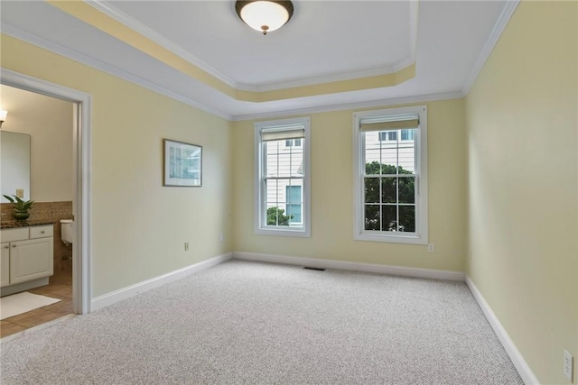 99 Preservation Way S, Kingstown, RI 02879 - unfurnished room featuring light carpet, a raised ceiling, and crown molding