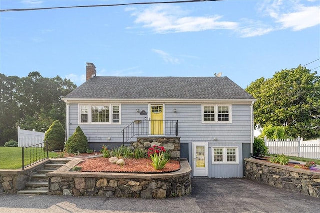 1 Adelaide Ave, Bristol, RI 02809 - view of front of property featuring a chimney and a shingled roof