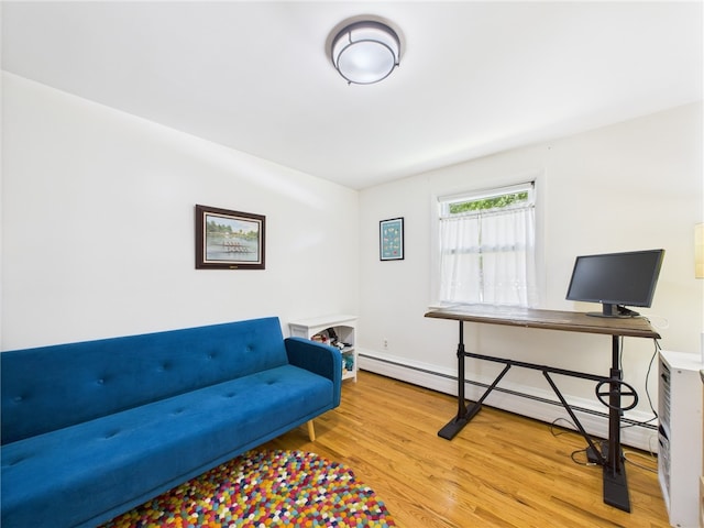 65 Bayberry Ln, East Greenwich, RI 02818 - office featuring a baseboard heating unit and light wood finished floors