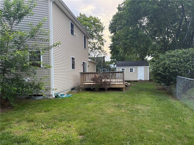 17 Chester Ave, Warwick, RI 02889 - view of yard featuring a wooden deck and a shed
