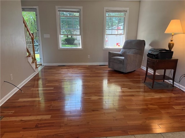 17 Chester Ave, Warwick, RI 02889 - living area featuring hardwood / wood-style floors and stairs
