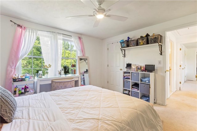 6 Fleuette Dr, Bellingham, MA 02019 - bedroom with carpet, attic access, and a ceiling fan