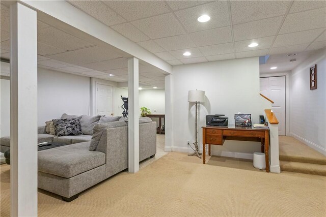 6 Fleuette Dr, Bellingham, MA 02019 - carpeted office space with recessed lighting and a paneled ceiling