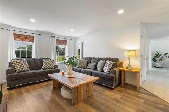 6 Fleuette Dr, Bellingham, MA 02019 - living area featuring wood finished floors and recessed lighting