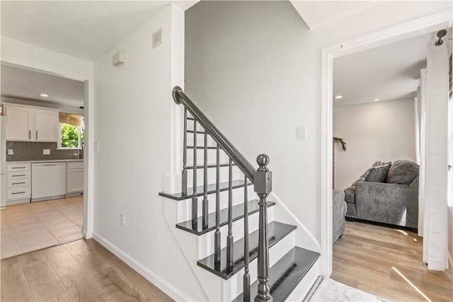 6 Fleuette Dr, Bellingham, MA 02019 - stairway featuring wood finished floors and recessed lighting