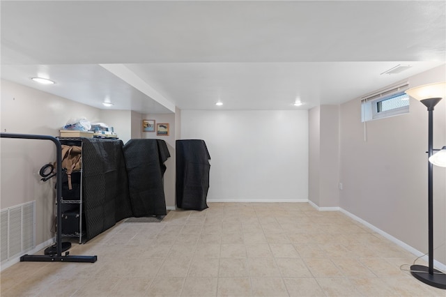 32 Waterman Ave, Johnston, RI 02919 - workout room featuring recessed lighting and light tile patterned floors