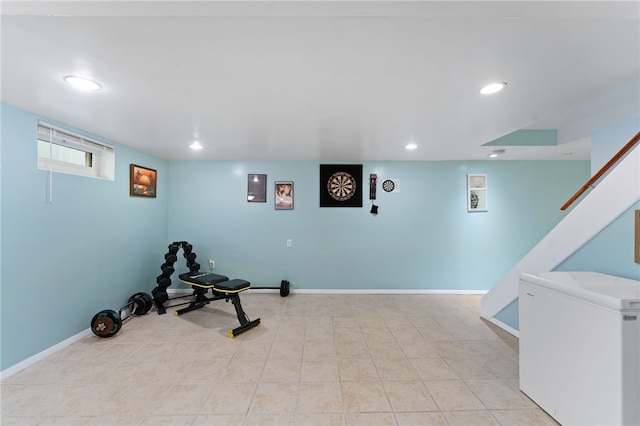 32 Waterman Ave, Johnston, RI 02919 - exercise area with recessed lighting and baseboards