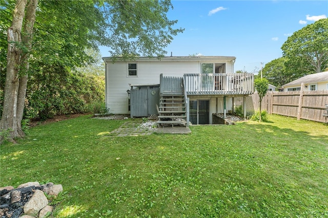 143 Juniper Rd, South Kingstown, RI 02879 - back of house featuring stairway and a wooden deck