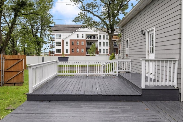100 Pine Grove St, East Providence, RI 02916 - wooden deck with a fenced backyard