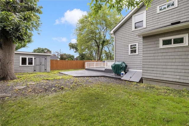 100 Pine Grove St, East Providence, RI 02916 - view of yard with a wooden deck and a storage unit