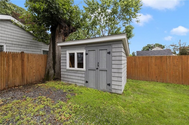 100 Pine Grove St, East Providence, RI 02916 - view of shed featuring a fenced backyard