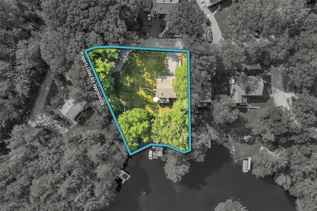 21 Laurel Dr, Glocester, RI 02814 - view of property location with a large body of water and property boundaries highlighted