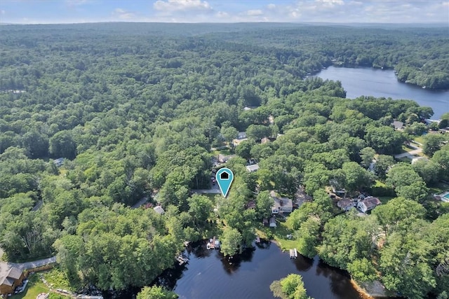 21 Laurel Dr, Glocester, RI 02814 - aerial overview of property's location with a heavily wooded area and a large body of water