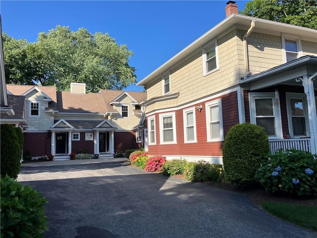 40 Vine St, East Greenwich, RI 02818 - view of front of property with a chimney