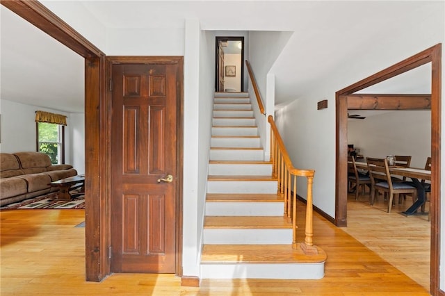 1451 Ministerial Rd, South Kingstown, RI 02879 - staircase featuring wood finished floors