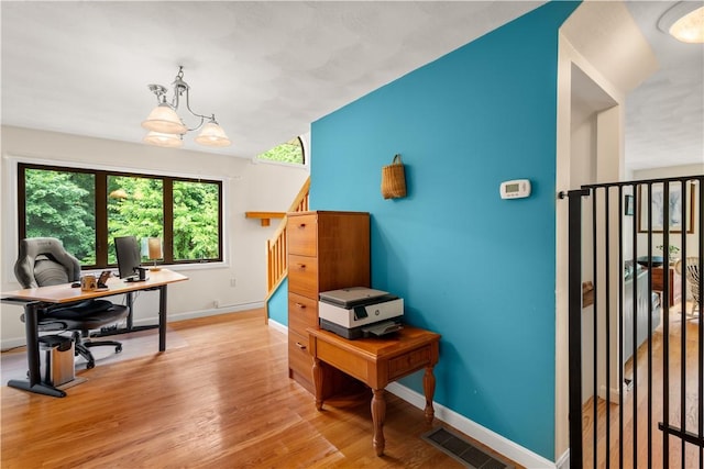 97 Farnum Pike Unit 7, Smithfield, RI 02917 - office with light wood-style floors and a chandelier