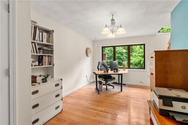 97 Farnum Pike Unit 7, Smithfield, RI 02917 - home office with a chandelier and light wood-type flooring